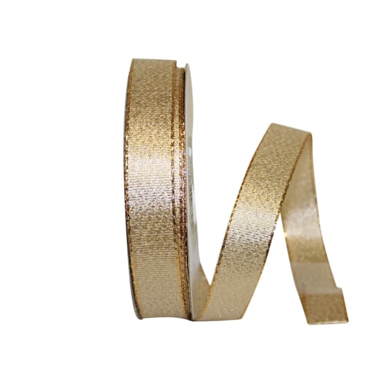 Reliant 5/8&#x22; Gold Glimmer Wired Ribbon, 25yd.